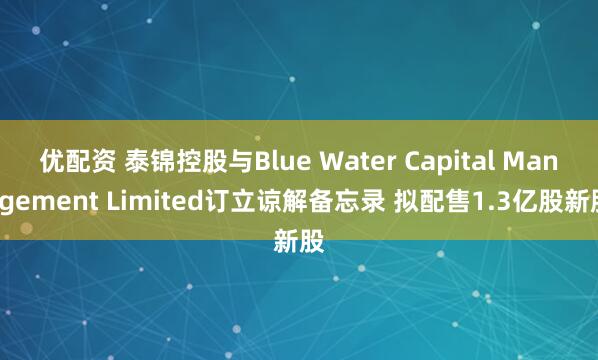 优配资 泰锦控股与Blue Water Capital Management Limited订立谅解备忘录 拟配售1.3亿股新股